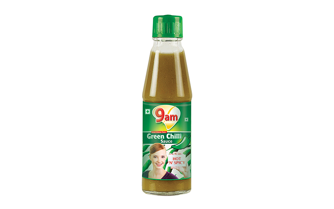 9am Green Chilli Sauce    Plastic Bottle  200 grams